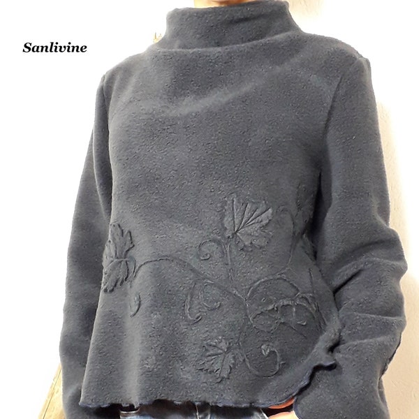 Pull large, oversize fleece doux et chaud, pull femme hiver, feuillage d'automne pull de fée Couleur aux choix Sanlivine