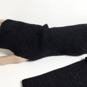 Sanlivine Long Black Woolen Mittens Elven Fairy Gothic