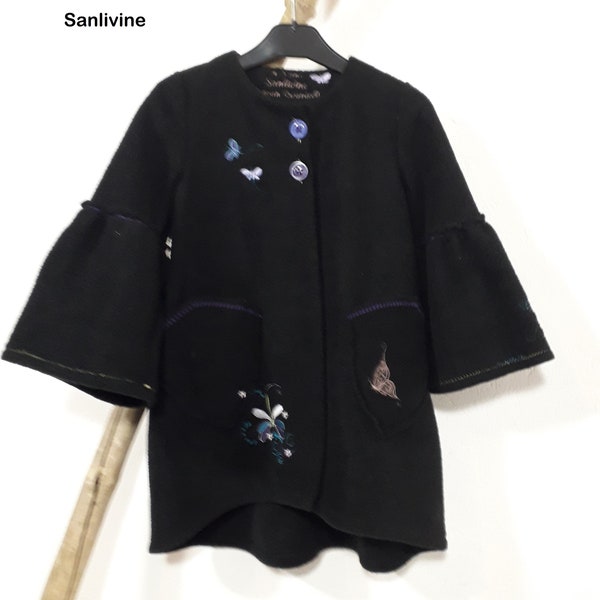 Veste de fée elfique pour petite fée et princesse en polaire brodé Taille 4/5 ans