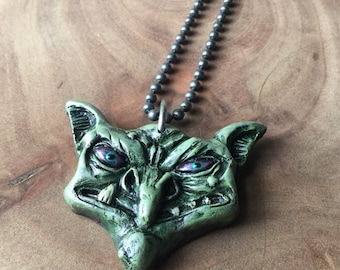 Stinky Goblin Necklace Hand Painted Resin