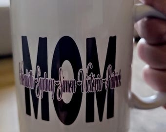 Mom Coffee Mug, Mother's Day Gift, Gifts for Mom, Personalized Coffee Mug, Coffee Tea Mug, Kids name on Mug, Personalized Gift, Gift for Her