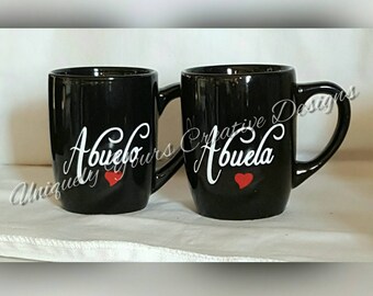Abuela and Abuelo Mugs, Oma and Opa Mug Set, Nana and Papa Mug Set, New Grandparents Gift, Pregnancy Reveal, Pregnancy Announcement, Gift