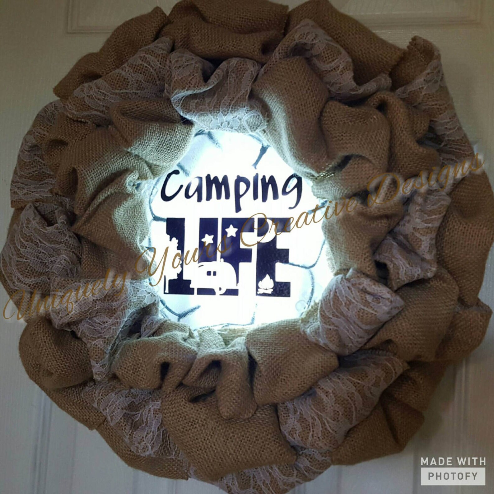 Happy Camper Wreath Camping Life Wreath Camp Sign Etsy