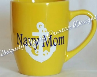 Navy Mom Mug, Navy Dad Mug, Navy Mom Gift, Navy Dad Gift, Gifts for Her, Gifts for Him, Gifts for Wife, Anchor Coffee Mug, Navy Anchor Mug