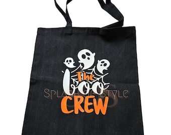 Halloween Tote Bag, The Boo Crew Tote Bag, Candy Tote Bag, Halloween Candy Bag, Trick or Treat Tote Bag, Spooky Tote, Glow in The Dark Tote