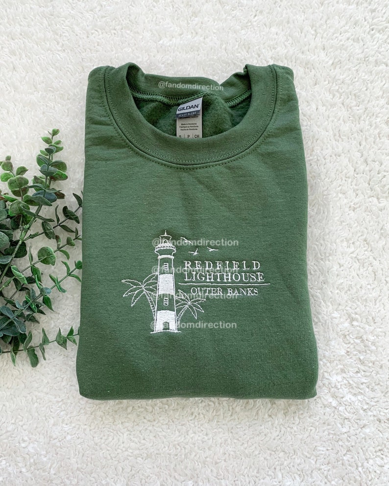 OBX Redfield Lighthouse Embroidered Sweatshirts Etsy