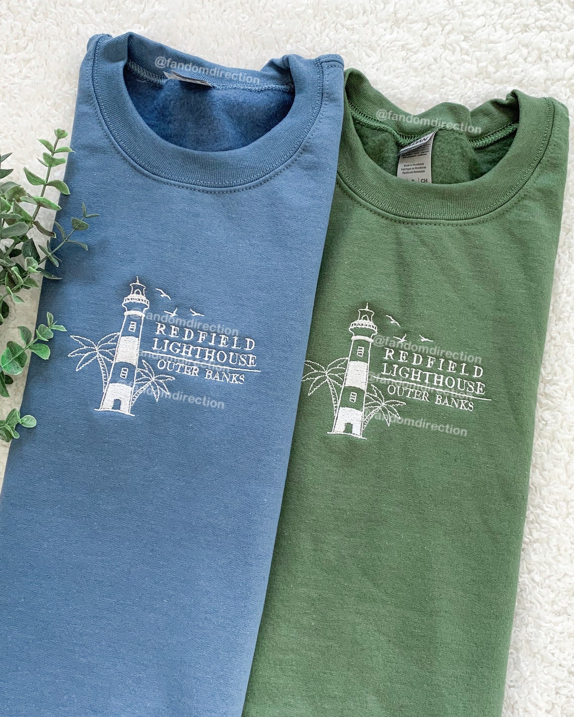 OBX Redfield Lighthouse Embroidered Sweatshirts Etsy