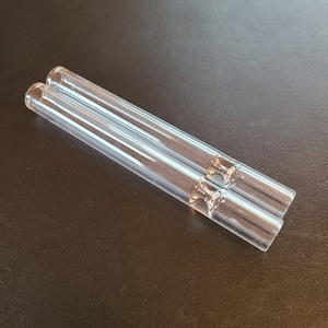 Thick OG Glass Chillum | Pack of 2 | Reusable One Hitter | XL Smoking Tube Bat |  Tobacco Pipe