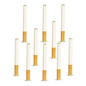 10-Pack Metal One Hitter Dugout Pipes with Steel Bowl Poker and Cleaning Brush | Real-Feel Cigarette Design Smoking Bats for 4 Inch Dug Out image 3