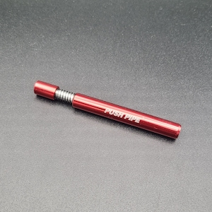 5-Pack PUSH PIPE® OG Red Self Clean One Hitter Tobacco Pipes, Self Ejecting Cleaning Single Hit Pipes - 3&quot; Inches Long Fits 4 Inch Dugouts