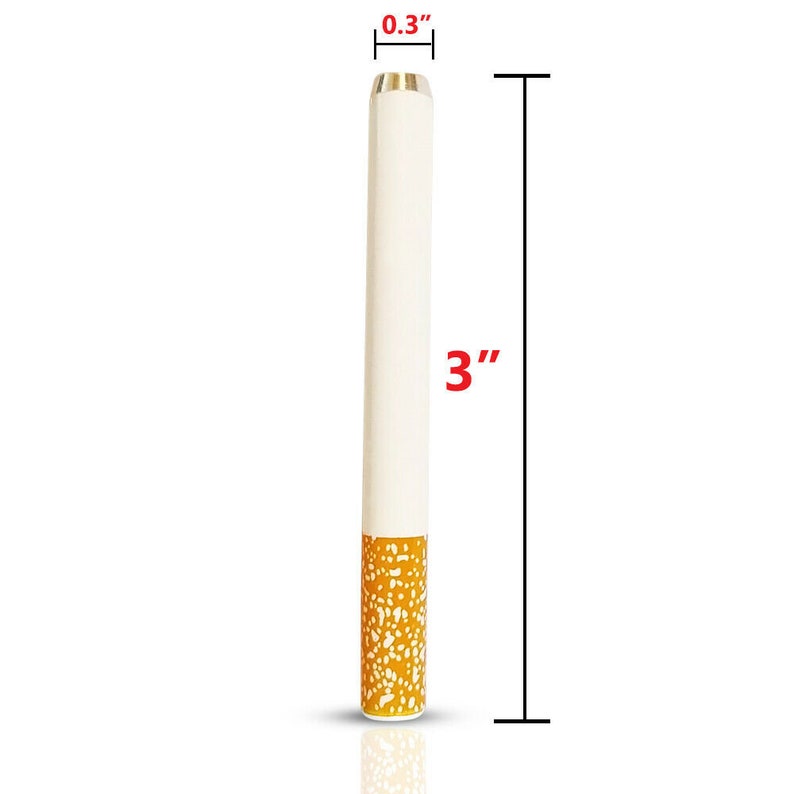 10-Pack Metal One Hitter Dugout Pipes with Steel Bowl Poker and Cleaning Brush | Real-Feel Cigarette Design Smoking Bats for 4 Inch Dug Out image 2