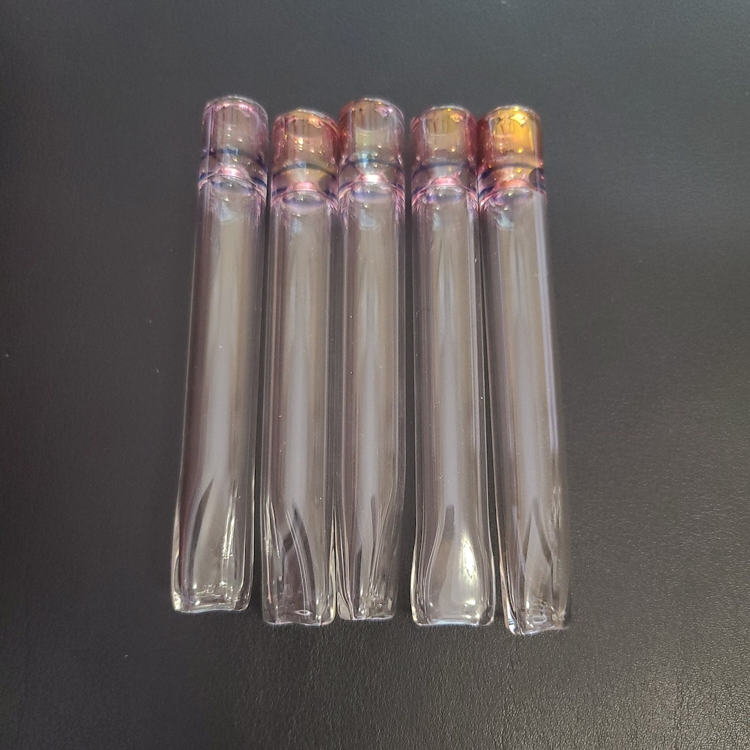 5pack flat N' Mild Handmade Glass One Hitter 3.5 Chillum Pipe W/ Flat Mouthpiece Etsy