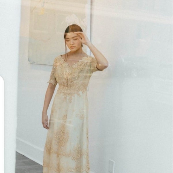 Wunderschönes, seltenes Rollladen-Brautkleid aus der Titanic-Ära, Größe S