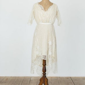 Asymmetrical Antique Edwardian Tambour dress Small-S/M