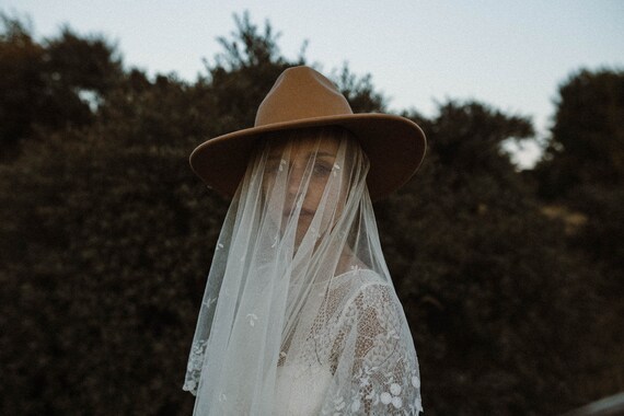 Vintage Brussels Lace Princess Veil with Box