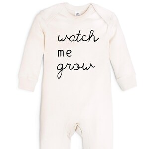 Organic Baby Clothes, Gender Neutral Baby Romper, Organic Baby Romper, Watch Me Grow Romper, Coming Home Baby Clothes, Baby Pajama