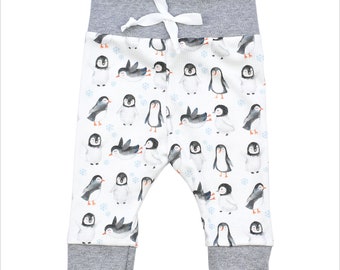 Organic Baby Clothes, Penguin Baby Clothes, Penguin Baby Leggings, Gender Neutral Baby Clothes, Penguin Baby Pants, Newborn thru 6-12m