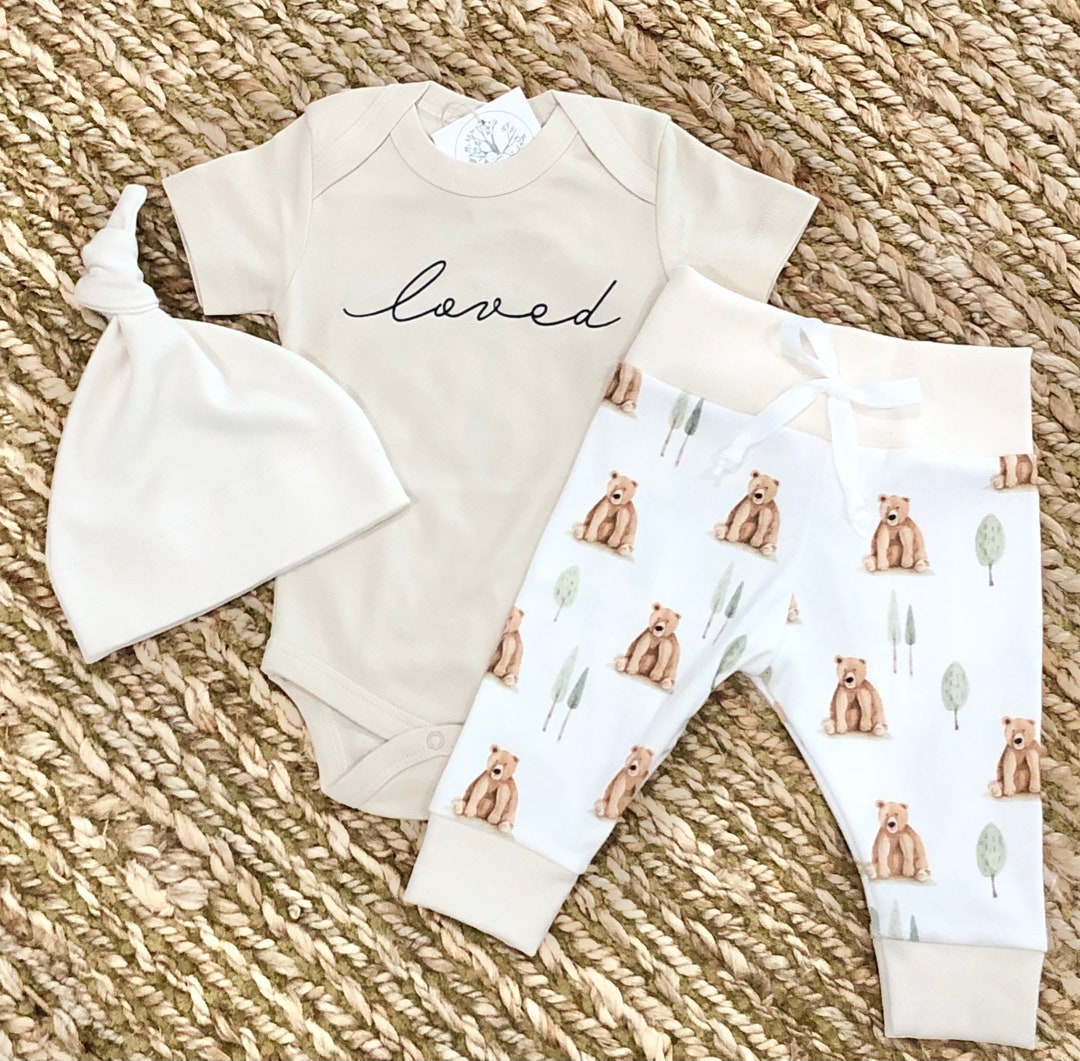 Organic Baby Clothes, Bear Baby Clothes, Bear Baby Leggings, Newborn ...