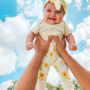 Sunflower Baby Clothes, Organic Baby Girl Clothes, Baby Girl Sunflower ...