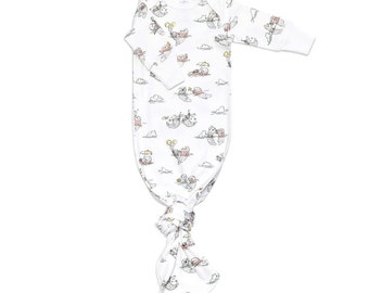 Organic Baby Clothes, Gender Neutral Baby Gown, Knot Gown Baby Clothes, Loved Baby Clothes, Coming Home Baby Clothes, Newborn Baby Clothes