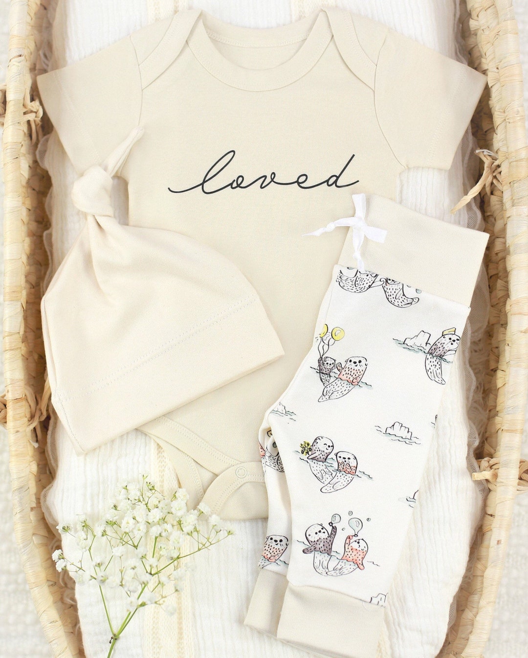 Organic Baby Clothes, Gender Neutral Baby Clothes, Otter Baby Clothes