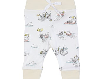 Organic Baby Clothes, Gender Neutral Baby Clothes, Otter Baby Leggings, Otter Baby Pants, Coming Home Baby Clothes, Otter Baby, Newborn Baby