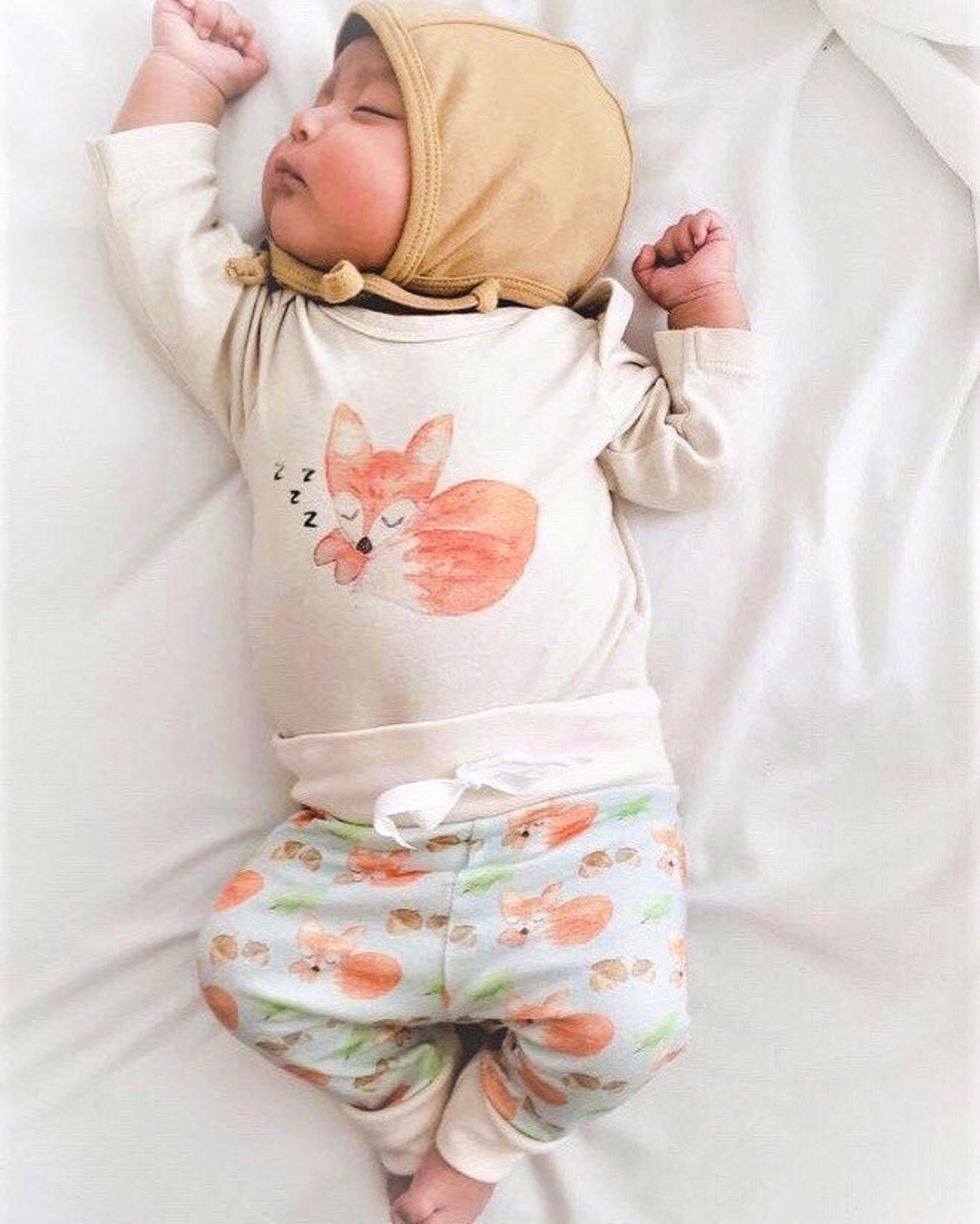 Organic Baby Clothes, Fox Baby Clothes, Fox Baby Leggings, Newborn Baby