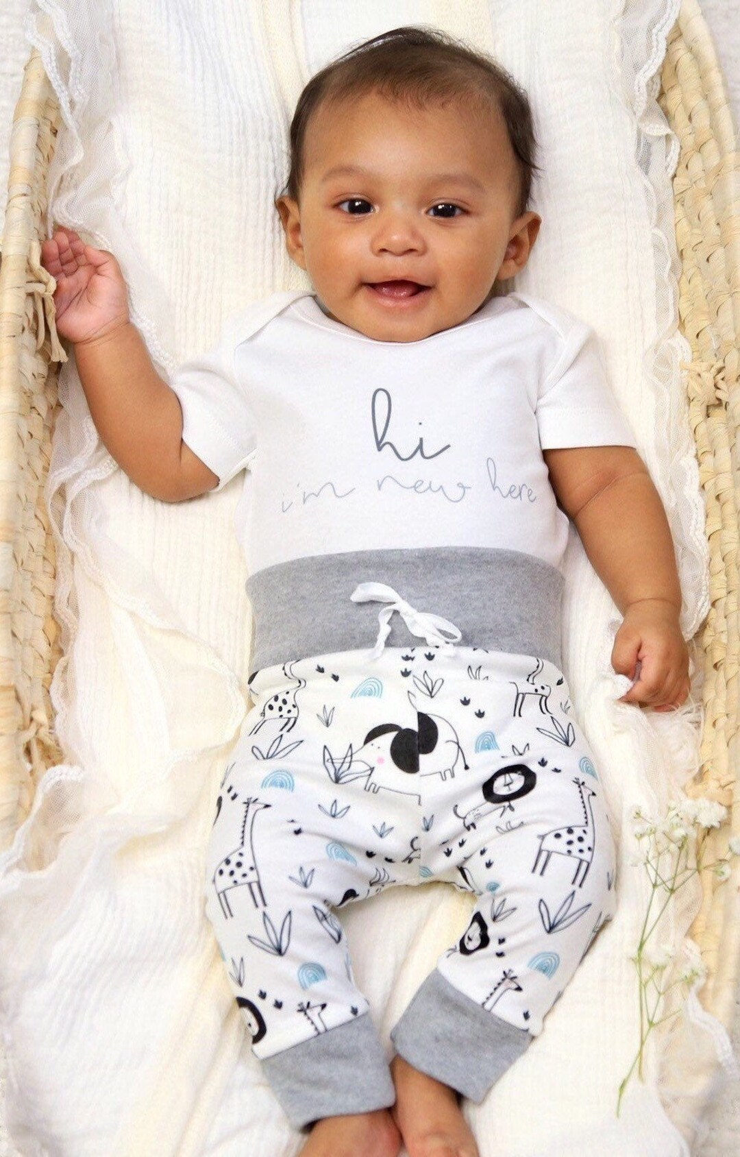 Organic Baby Clothes Safari Baby Outfit Gender Neutral Baby Etsy