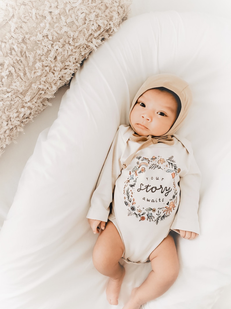 Adventure Baby Clothing Organic Baby Clothes Your Story Awaits Bodysuit Story Awaits Newborn Baby Clothes Gender Neutral Baby Clothes