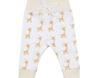Organic Baby Clothes, Safari Baby Leggings, Giraffe Baby Pants, Newborn Baby Outfit, Gender Neutral Baby Clothes, Organic Baby Leggings