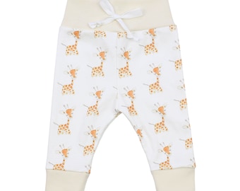 Organic Baby Clothes, Safari Baby Leggings, Giraffe Baby Pants, Newborn Baby Outfit, Gender Neutral Baby Clothes, Organic Baby Leggings
