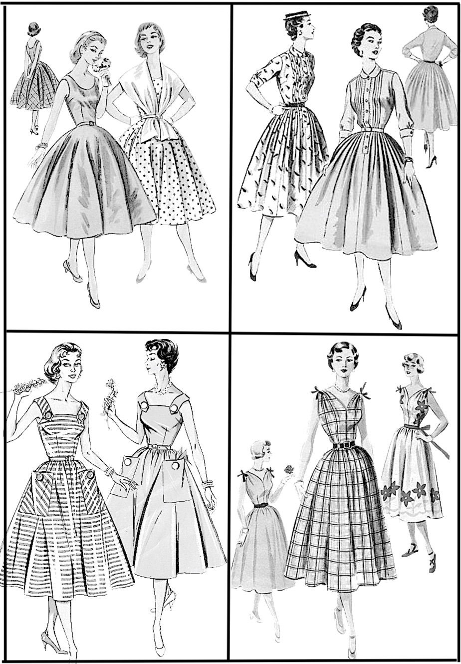 1950s Dresses Coloring Pages Book 30 PDF Pages Printable | Etsy