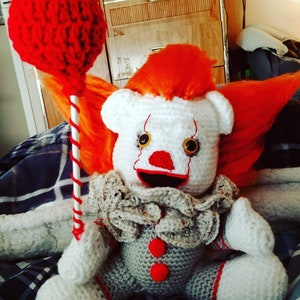 Scare Bears, Clown Bear, Creepy Cute Bears, Classic Slashers, New Twist on Spooky, Creepy and Cute Crochet, Handmade,