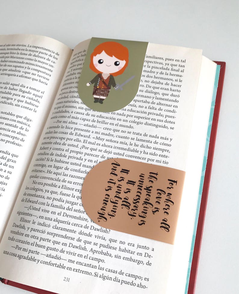 outlander magnetic bookmark outlander bookmark jamie etsy