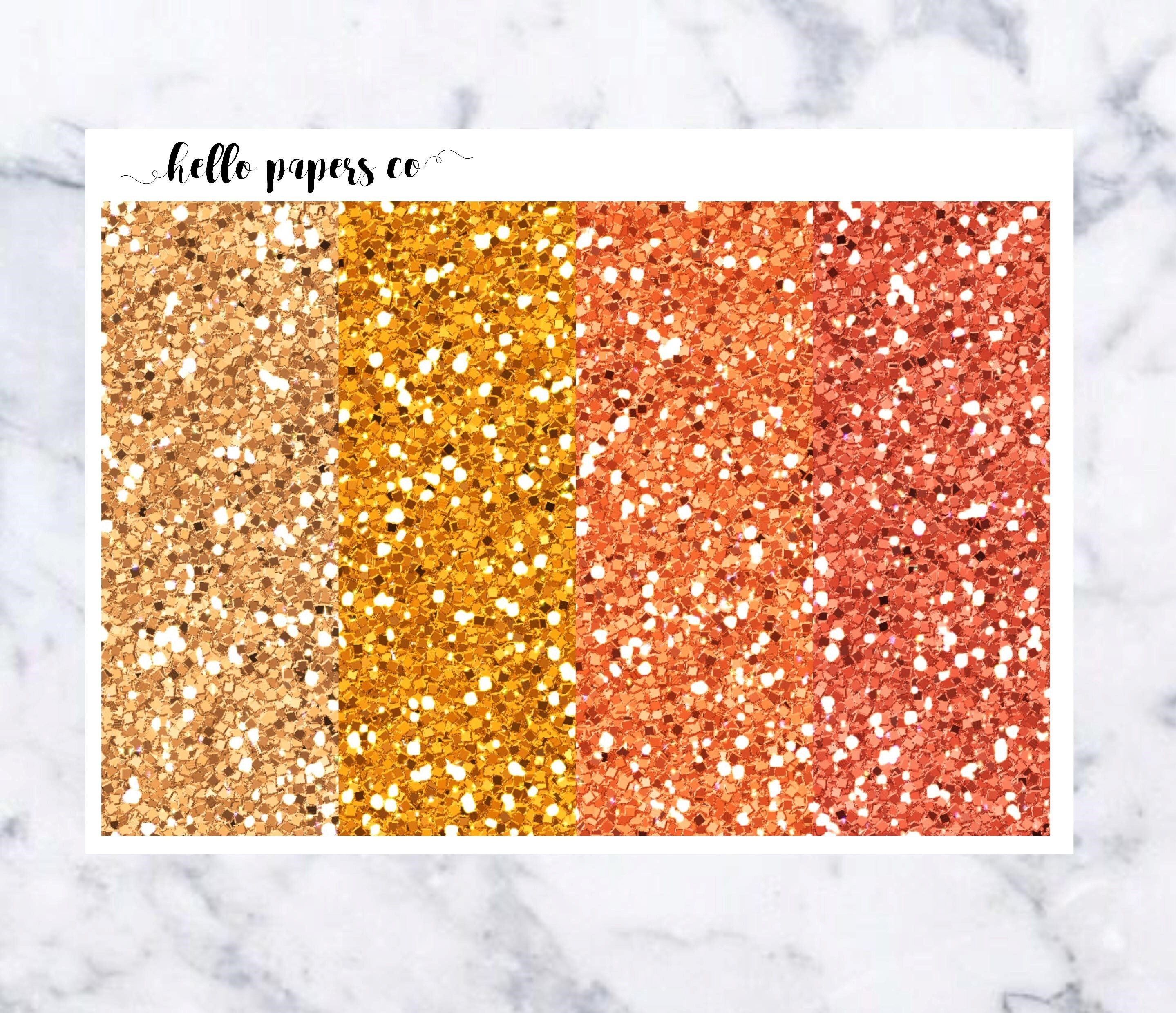 Orange Glitter Headers Planner Stickers Cute Sticker Etsy