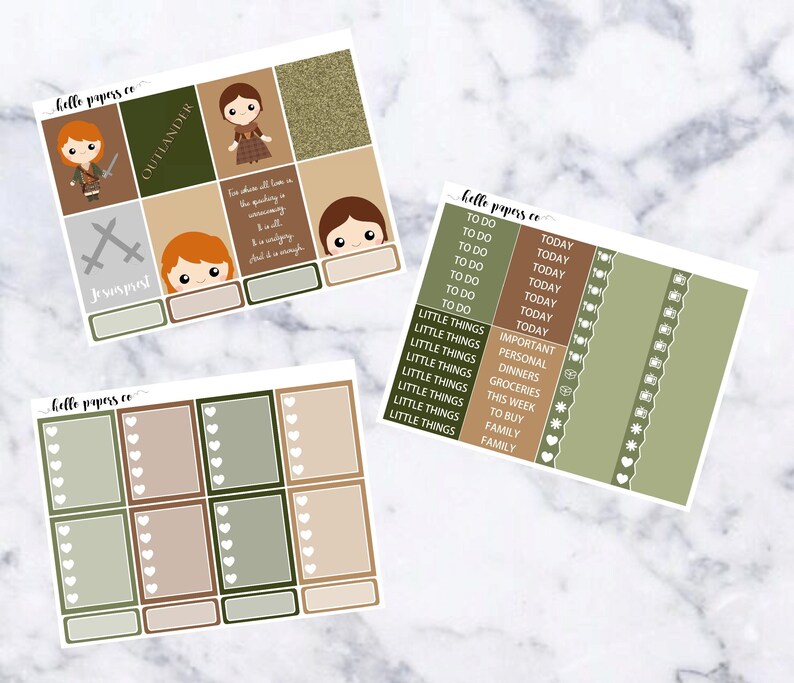 001 Vertical Erin Condren Kit Outlander Stickers Claire Fraser Jamie Fraser Outlander Weekly Kit Planner Stickers Outlander Wedding