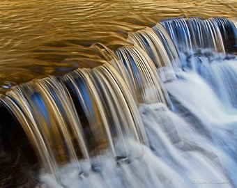 Waterfall close up in Stony Brook Park, N.Y. Photograph printed on canvas.
