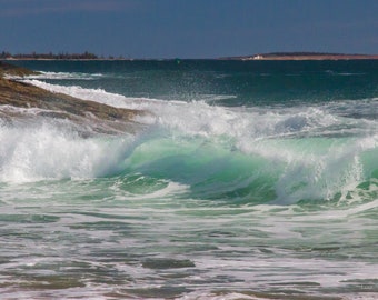 Wild Waves at Reid State Park, ME.  Photograph printed on canvas.