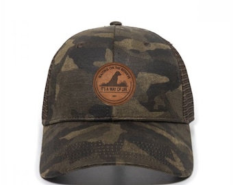 It’s a Way of Life Camo Leather Patch Cap