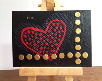 Its Good to be Loved - ACEO Original Mixed Media Art collectible artist trading cards