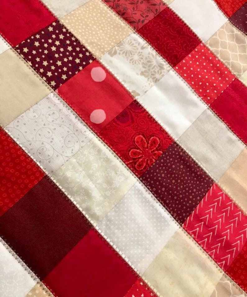 Made-to-order American Patchwork Flag Quilt, Patriotic blanket, American flag decor, red white and blue, stars and stripes, Americana image 5