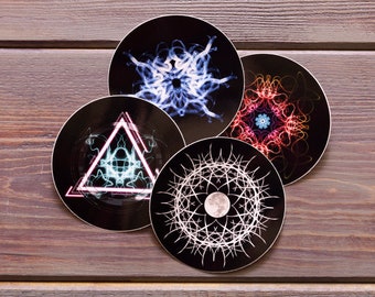 Light Patterns Sticker Set - 4 Vinyl Gothic, Sci-fi, esoteric stickers