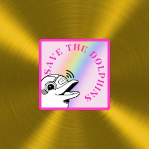 Save the Delphine - Flipper Zero Sticker - Pinker Rand
