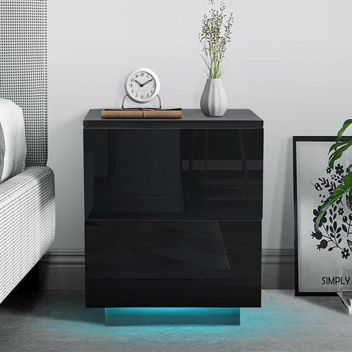 LED Glowing dresser drawer night stand with Free Shipping Etsy