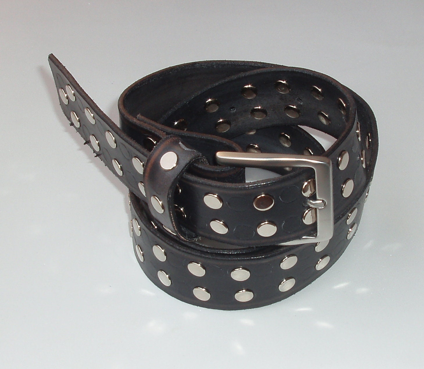 Embellished Genuine Leather Wide Belt Size XL unisex studs studded s-l1200.jpg main image 4