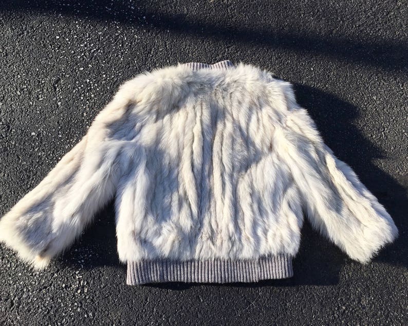 Vintage Saga Fox Fur Hollywood Glamour Long Sleeve Clasp Closure Snap Button Bomber Style Winter Coat M