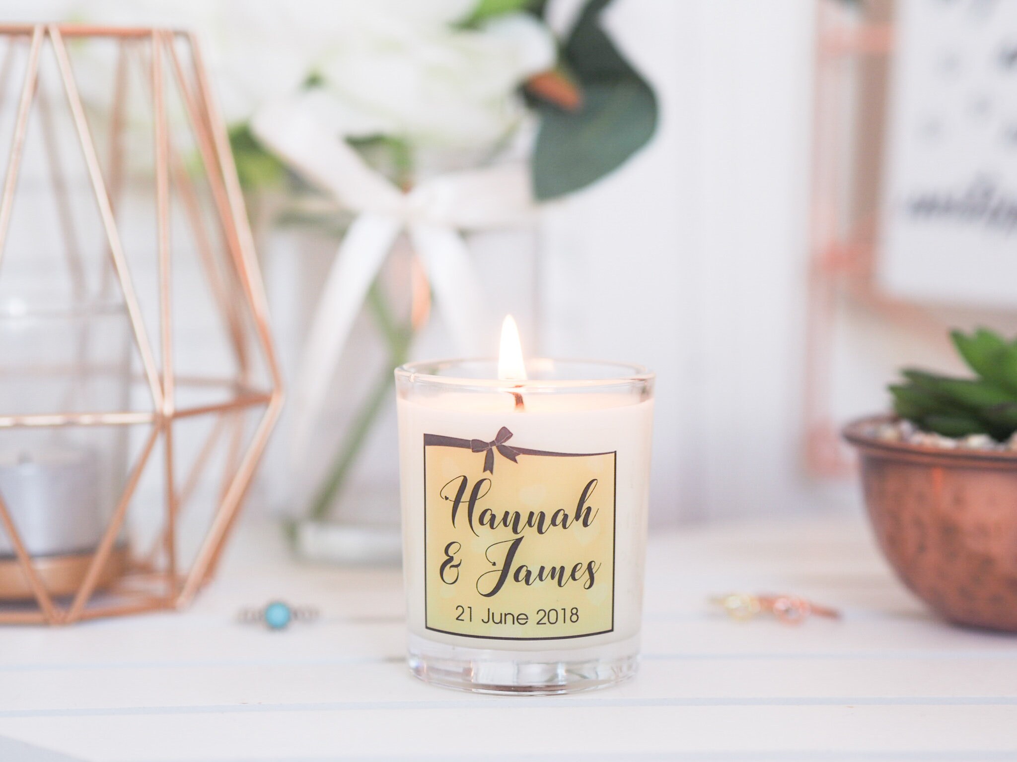 100 Wedding Favours Candle Favours Personalised Favours Etsy