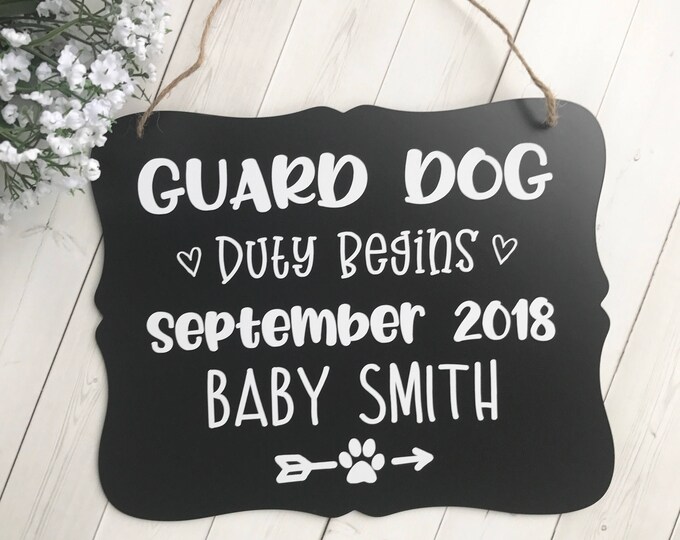 Guard Dog Duty Pregnancy Announcement Baby Announcement Dog Etsy