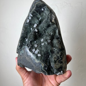 Rare Galaxy Black Amethyst w/Calcite