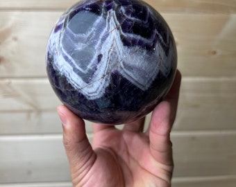 Large Chevron Dream Amethyst Sphere (80mm)